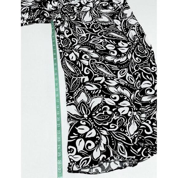 Vince Camuto Women's Wide-Leg Palazzo Pants Black and White Floral Size L - Picture 12 of 14